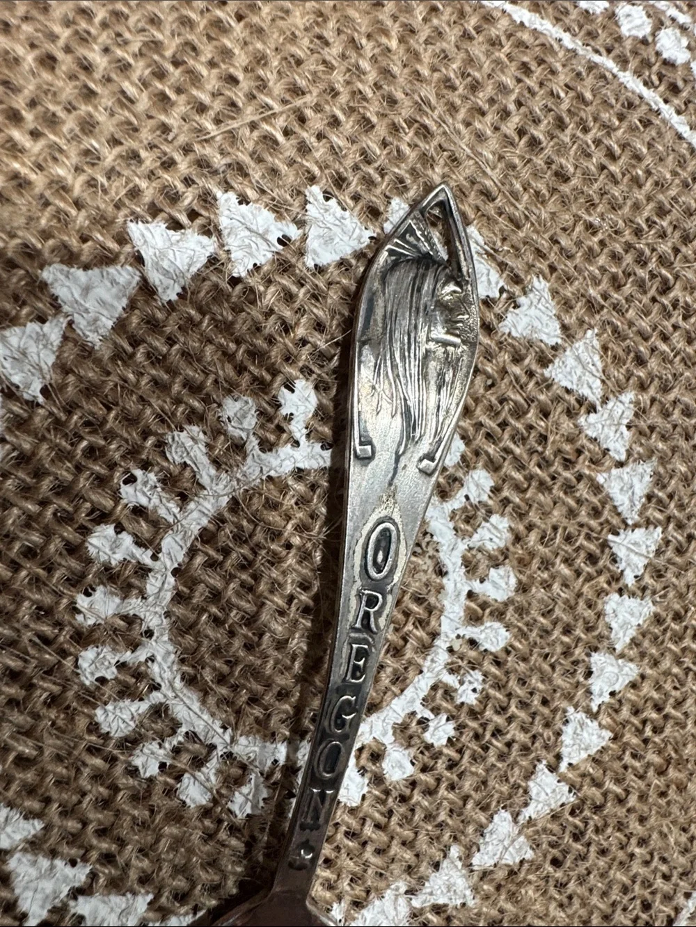 VTG Oregon Souvenir Sterling Silver Spoon with Native American Depiction